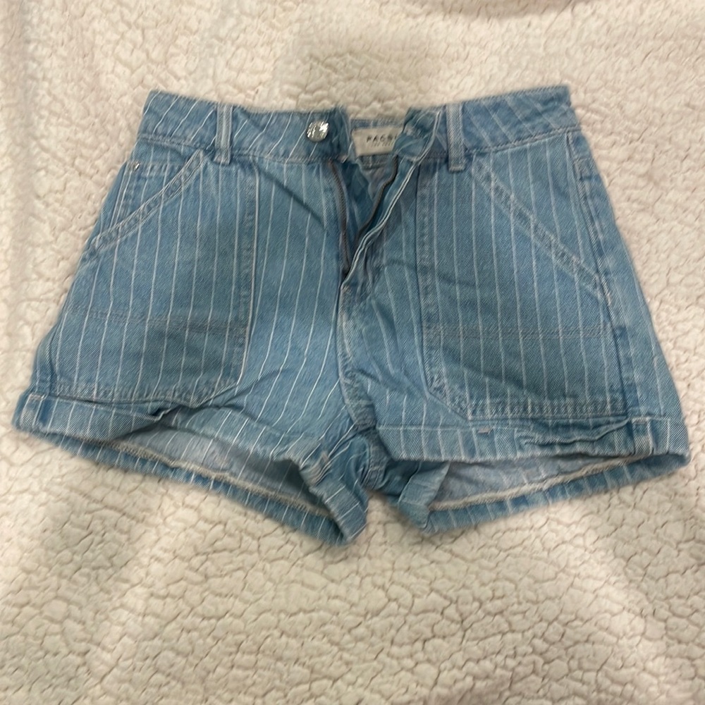 Pacsun Denim Jean Shorts with White Stripes